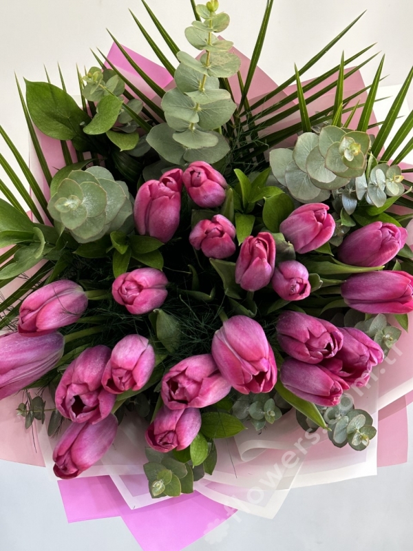 20 Fuchsia Tulip Bouquet