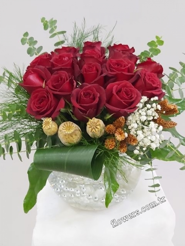 15 Roses Decorative Arrangement