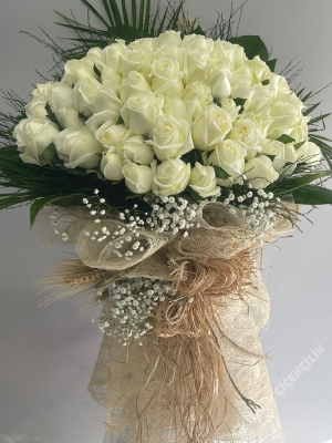 101 White Roses Pure Love Bouquet