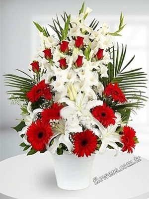 Majestic Red & White Arrangement 