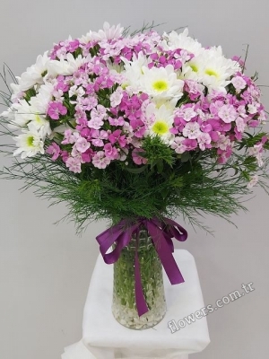 White & Purple Flower Arrangement