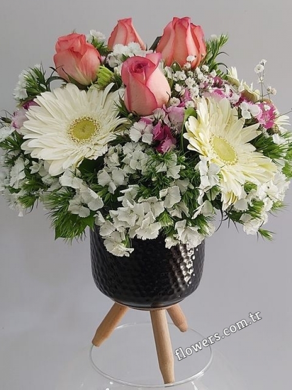 Roses and WildFlowers In Vase